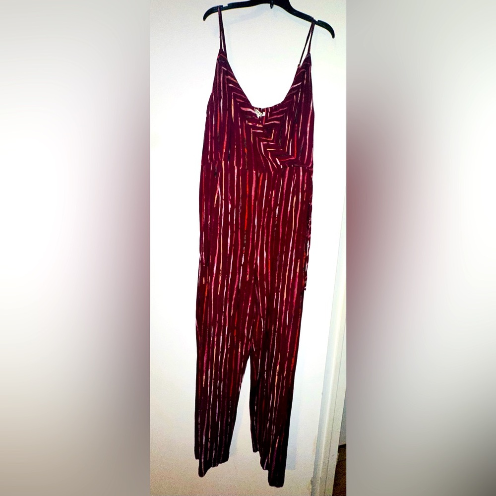 100% Rayon Ral Jumper suits for women burgundy color